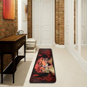 alaza japanese dragon sun geisha vintage collection area mat rug rugs for living room bedroom kitchen 2' x 6'