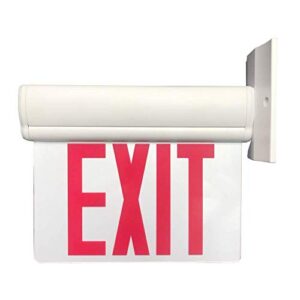 AmazonCommercial Emergency Edge Light LED Exit Sign, UL Certified, 1-Pack, Acrylic & Thermoplastic ABS Material, Battery Backup