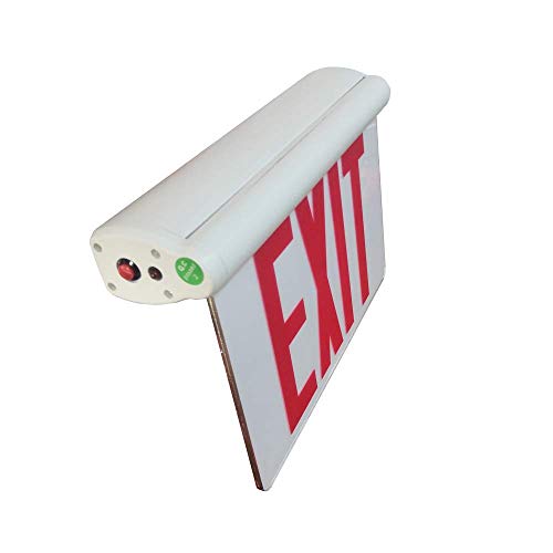 AmazonCommercial Emergency Edge Light LED Exit Sign, UL Certified, 1-Pack, Acrylic & Thermoplastic ABS Material, Battery Backup