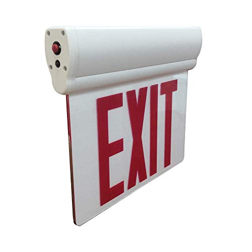 AmazonCommercial Emergency Edge Light LED Exit Sign, UL Certified, 1-Pack, Acrylic & Thermoplastic ABS Material, Battery Backup