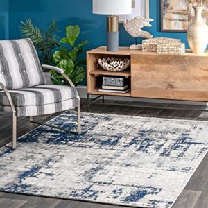 nuloom madalynn abstract modern area rug, 8 ft x 10 ft, silver