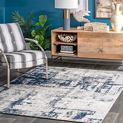 nuLOOM Madalynn Abstract Modern Area Rug, 8 ft x 10 ft, Silver