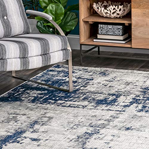 nuLOOM Madalynn Abstract Modern Area Rug, 8 ft x 10 ft, Silver