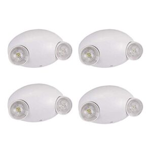 amazoncommercial led emergency light, ul certified, 4-pack, adjustable two heads, battery backup