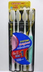 systema original super soft & slim bristles toothbrushes family pack (pakc of 4)