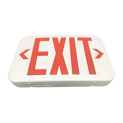 AmazonCommercial LED Emergency Exit Sign with Double Face and Battery Backup, UL Certified - 6-Pack