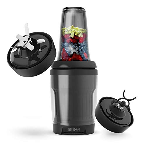 PROMiXX MiiXR X7 Personal Blender for Shakes and Smoothies - with Performance Nutrition Protein Mixer X-Blade and Shaker Bottle Agitator, Smoothie Blender/Maker, Highly Efficient (7 Piece Set)