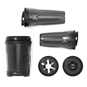 PROMiXX MiiXR X7 Personal Blender for Shakes and Smoothies - with Performance Nutrition Protein Mixer X-Blade and Shaker Bottle Agitator, Smoothie Blender/Maker, Highly Efficient (7 Piece Set)