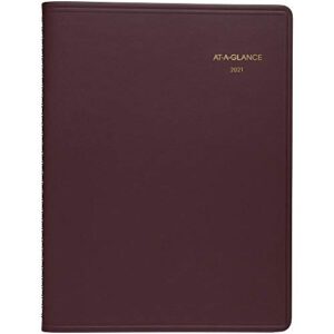 2021 weekly appointment book & planner by at-a-glance, 8-1/4" x 11", large, winestone (709505021)
