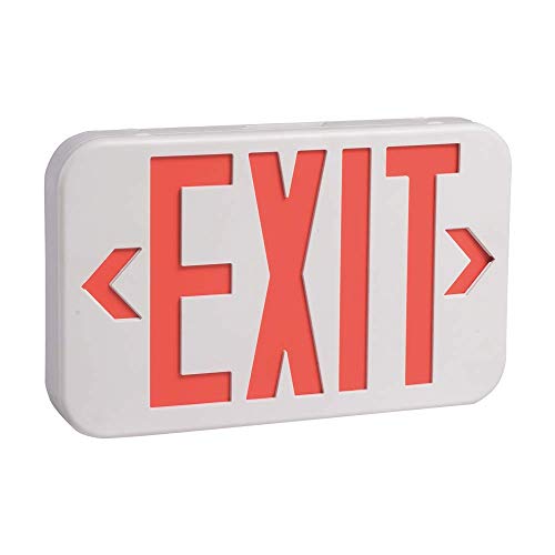 AmazonCommercial LED Emergency Exit Sign, UL Certified, 1-Pack, Double Face Exit with Battery Backup