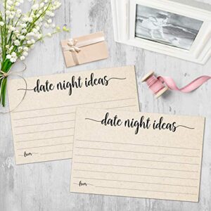 321Done Date Night Ideas (50 Cards) 4" x 6" for Wedding, Anniversary, Bridal Shower Game - Large Rustic Kraft Tan - Made in USA