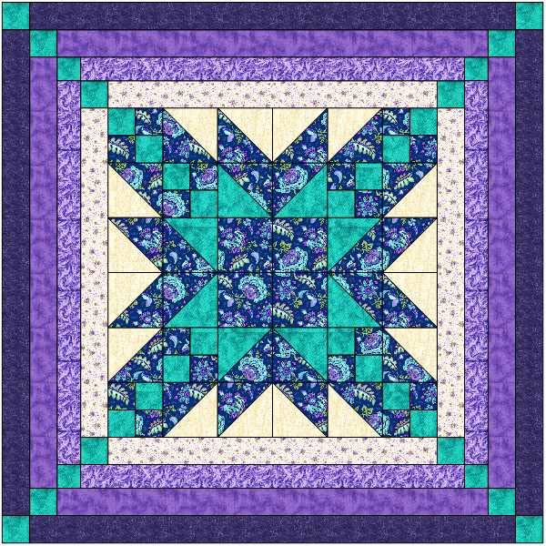 Material Maven Quilt Kit Elegant Star/Purple Passion/Pre Cut Ready to Sew