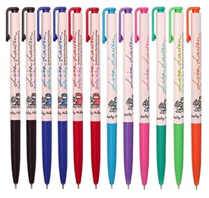 xeno 0.38mm baby mikey lisa character slim ballpoint pen, baby mikey lisa, assorted 12 colors