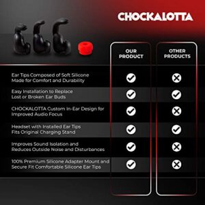 CHOCKALOTTA in-Ear Tip with Silicone Hook Compatible with Plantronics Poly CS540 / W440 / W740 / WH500 Headsets (1-Pack Adapter + 3 Pcs Left S/M/L Ear Tips)