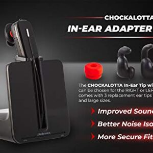 CHOCKALOTTA in-Ear Tip with Silicone Hook Compatible with Plantronics Poly CS540 / W440 / W740 / WH500 Headsets (1-Pack Adapter + 3 Pcs Left S/M/L Ear Tips)