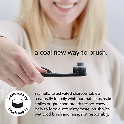 Hello Activated Charcoal Teeth Whitening Eco Friendly Travel Toothpaste Tablets, Fresh Mint and Coconut Oil, Fluoride Free, TSA Compliant, Vegan, SLS Free, Plastic-Free, 60 Tablets