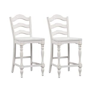 liberty furniture industries magnolia manor ladder back counter chair, white