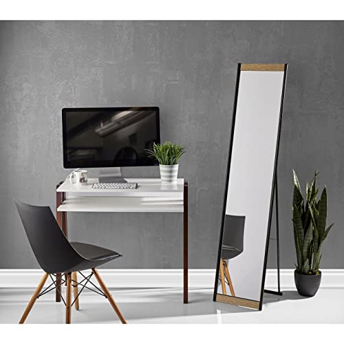 Adesso WK1113-12 Albert Floor Mirror, Black