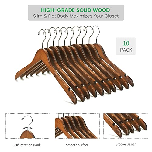 Nature Smile 20 Pack High Grade Lotus Wooden Hangers Wood Shirt Hangers,Dress Coat Jacket Clothes Hangers,with Extra Smooth Finish, 360 Degree Swivel Hook(Retro)