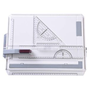 A4 Drawing Board Set, Adjustable Angle Drafting Tables with T-shaped Square Rulers/Triangular Board/Angle Ruler, Multi-function Drawing Board Tool for Student Engineer Architect