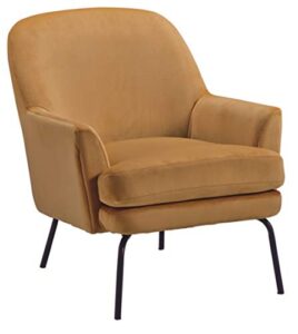 signature design by ashley dericka modern velvet upholstered accent chair, gold