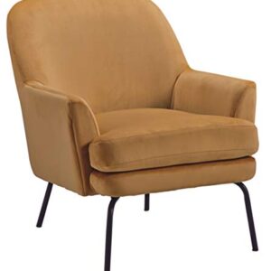 Signature Design by Ashley Dericka Modern Velvet Upholstered Accent Chair, Gold