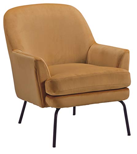 Signature Design by Ashley Dericka Modern Velvet Upholstered Accent Chair, Gold