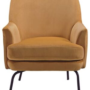 Signature Design by Ashley Dericka Modern Velvet Upholstered Accent Chair, Gold