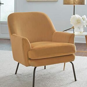 Signature Design by Ashley Dericka Modern Velvet Upholstered Accent Chair, Gold