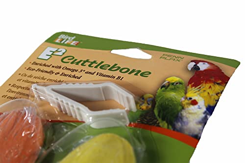 Penn-Plax Bird-Life Flavored E2 Cuttlebone 2 Pack – Mango and Banana – Great for All Birds