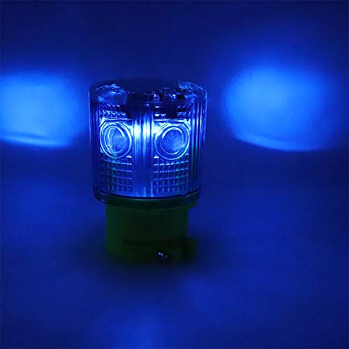 Aolyty Solar Warning Strobe Light L-Shaped Bracket 360 Degree Outdoor IP48 Waterproof Light Operated Automatically On Save Power for Traffic Cone Construction Light Control Flashing (Blue)