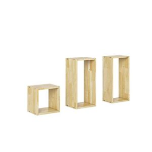 Domesis Modern 7 Block Wood Shelving Set in Natural