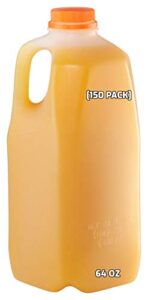 [150 pack] empty plastic juice bottles with tamper evident caps 64 oz - half gallon, smoothie bottles - ideal for juices, milk, smoothies, picnic's and even meal prep by ecoquality juice containers
