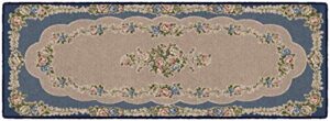 brumlow mills rosewood traditional floral home décor area rug for living room, kitchen, dining, bedroom or doorway runner rug, 22" x 60", nantucket blue