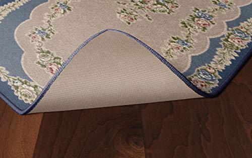 Brumlow MILLS Rosewood Traditional Floral Home Décor Area Rug for Living Room, Kitchen, Dining, Bedroom or Doorway Runner Rug, 22" x 60", Nantucket Blue