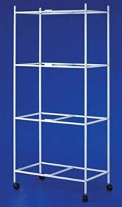 mcage 4-tiers rolling stand for 24"x16"x16"h size aviary bird fight cages (white)