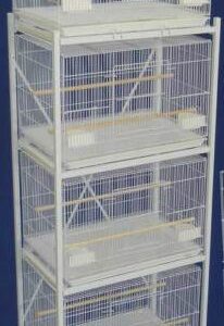 Mcage 4-Tiers Rolling Stand for 24"x16"x16"H Size Aviary Bird Fight Cages (White)