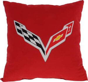 college covers corvette pillow, 16" x 16", red