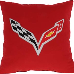 College Covers Corvette Pillow, 16" x 16", Red