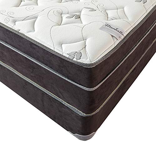 Nutan 12-Inch Euro Top Firm Foam Encased/Orthopedic Support For A Restful Night Innerspring Mattress And 8-Inch Wood Box Spring/Foundation Set,Queen