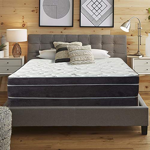 Nutan 12-Inch Euro Top Firm Foam Encased/Orthopedic Support For A Restful Night Innerspring Mattress And 8-Inch Wood Box Spring/Foundation Set,Queen