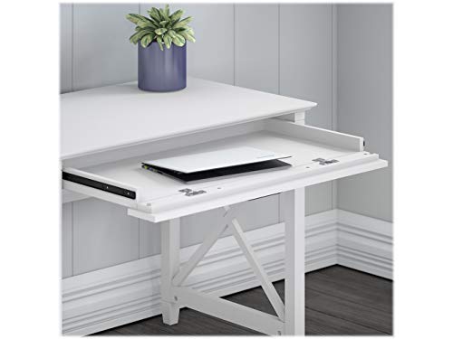 Bush Furniture Key West Computer Desk with Storage and 2 Drawer Mobile File Cabinet, 54W, Pure White Oak