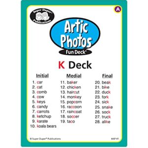 Super Duper Publications | Articulation Photos K Sound Fun Deck Flash Cards | Educational Learning Resource for Children