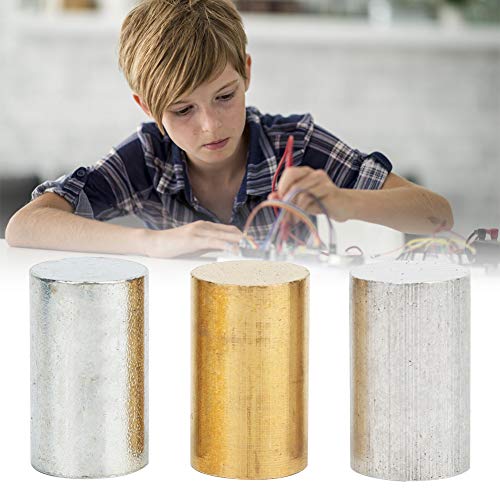 Iron Cubes 3-Piece Equal Length Cylinders, Brass, Iron, Aluminum for Use with Density, Specific Gravity Activities