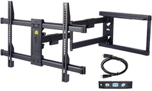 forging mount long extension tv mount corner wall mount tv bracket full motion with 30 inch long arm for corner/flat installation fits 37 to 75" flat/curve tvs, vesa 600x400mm holds up to 99lbs
