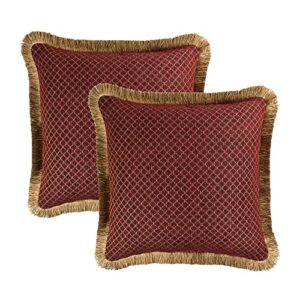 sherry kline tangiers red chenille 18-inch decorative pillow (set of 2)
