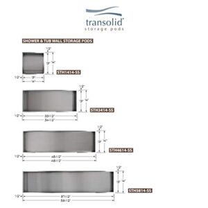 Transolid STH3414 34.5-in. Recessed Stainless Steel Shower Storage Pod