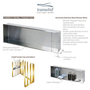 Transolid STH3414 34.5-in. Recessed Stainless Steel Shower Storage Pod