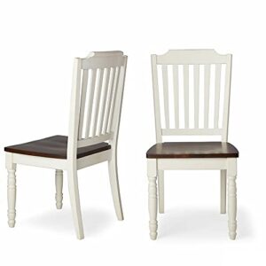 inspire q mackenzie country style two-tone dining chairs (set of 2) by classic slat back antique white