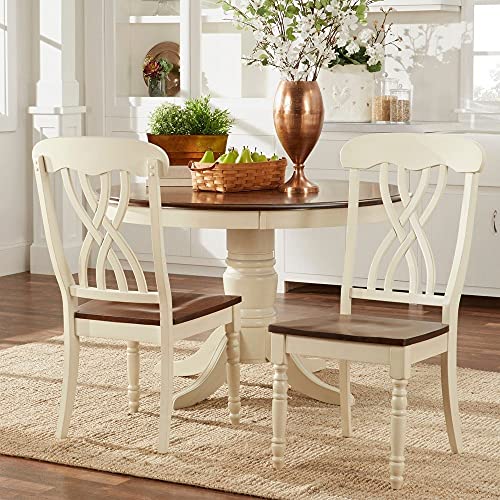 Inspire Q Mackenzie Country Style Two-Tone Dining Chairs (Set of 2) by Classic Slat Back Antique White